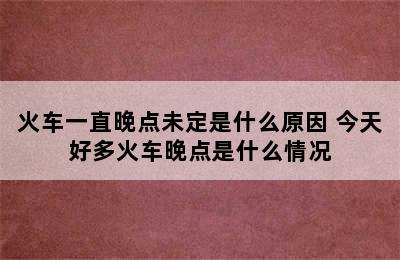 火车一直晚点未定是什么原因 今天好多火车晚点是什么情况